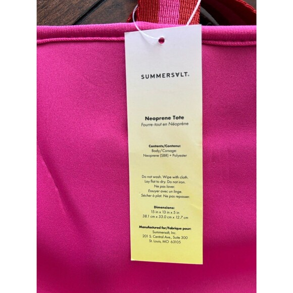 Summersault Neoprene Swim Beach Pool Tote Bag Pink NEW - Picture 8 of 9